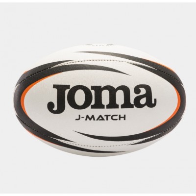 Ръгби топка J-MATCH BALL WHITE BLACK ORANGE, N5, JOMA